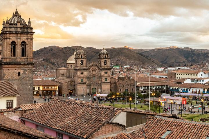 Vistas de la parte colonial de la ciudad de Cusco en Perú América del Sur