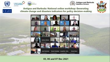 Group photo of the online workshop in Antigua and Barbuda