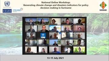 Group photo of the online workshop in Suriname