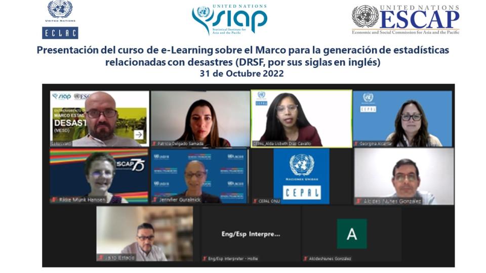 Presentación del curso de e-Learning sobre el Marco para la generación de estadísticas relacionadas con desastres