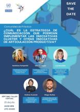 Flyer de séptima Comunidad de Práctica con el detalle de sus comentaristas.