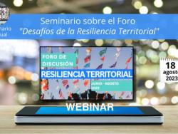 Banner Seminario sobre el foro Desafíos de la resiliencia territorial