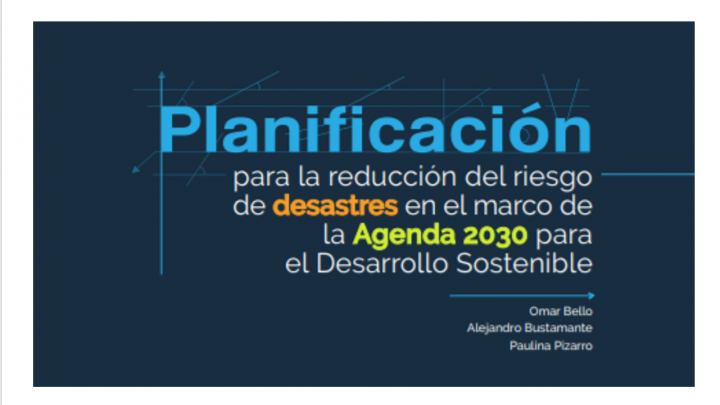 Portada documento Planificación para la reducción del riesgo de desastres