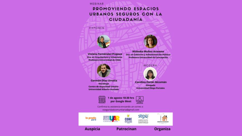 Webinar Promoviendo Espacios Urbanos Seguros con la Ciudadanía